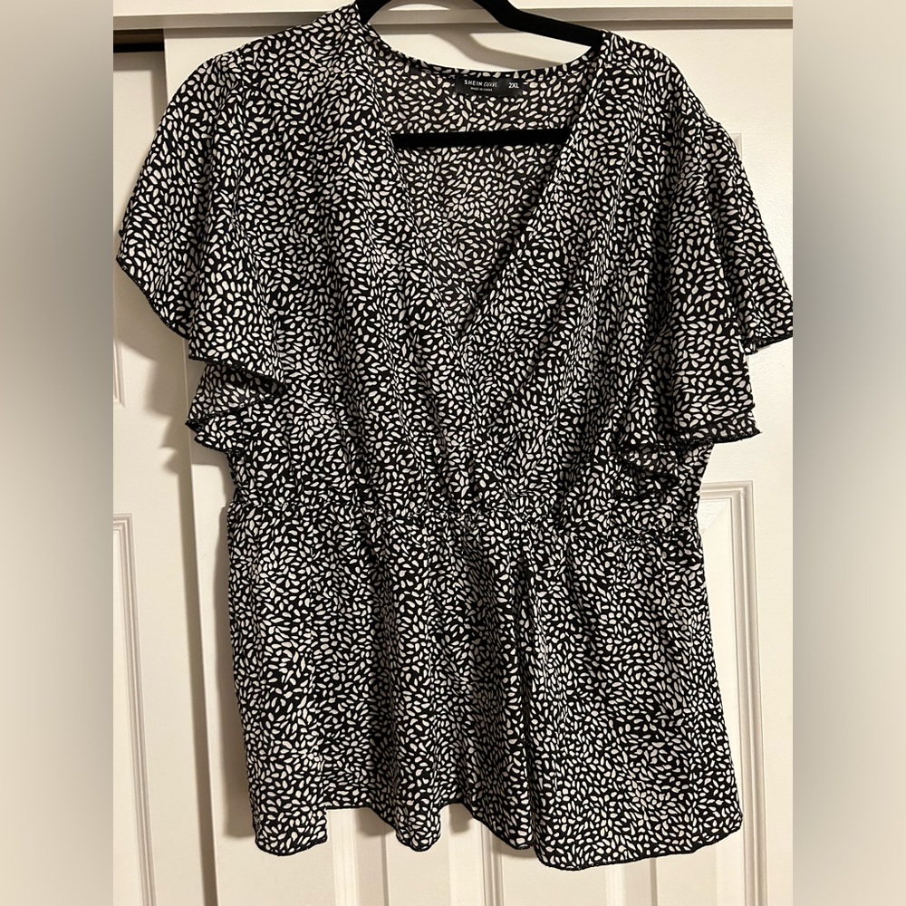 Black and white blouse